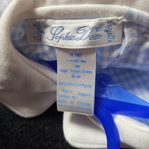 Y2K - NWT Sophie Dee Smocked Gingham Winter Romper – 1 Month Y2K 2000S VINTAGE - Picture 3 of 3